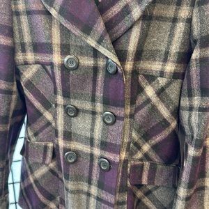 Wool plaid coat
